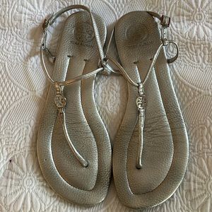 Tory Burch silver emmy sandal silver size 10